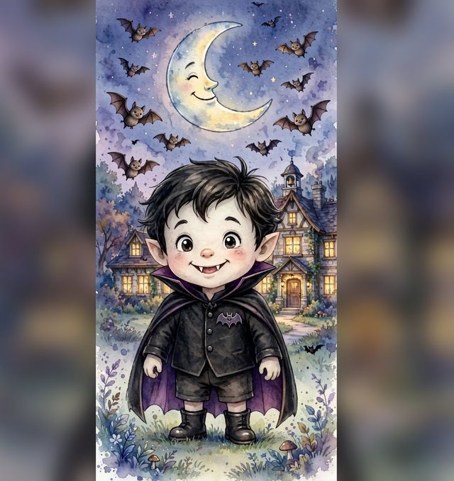Victor Needs the Dark book cover — Victor under a smiling moon