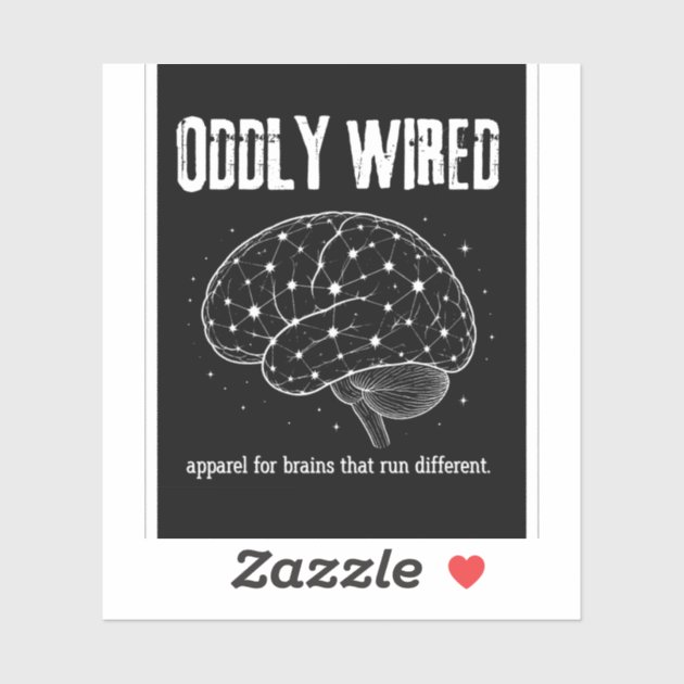 Oddly Wired Flagship — Neurodivergent Pride Black  Sticker — product photo