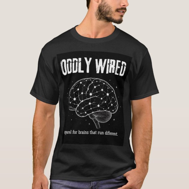 Oddly Wired Flagship — Neurodivergent Pride Black  T-Shirt — product photo