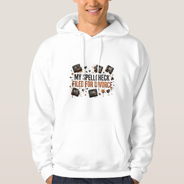 Spellcheck Filed for Divorce Funny ADHD Hoodie — product photo