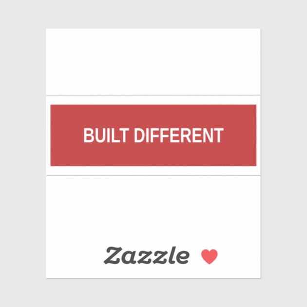 Built Different Red Box Logo Sticker — product photo