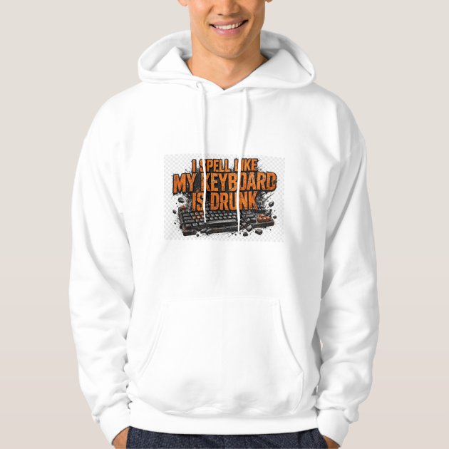 My Keyboard Is Drunk Funny ADHD Hoodie — product photo