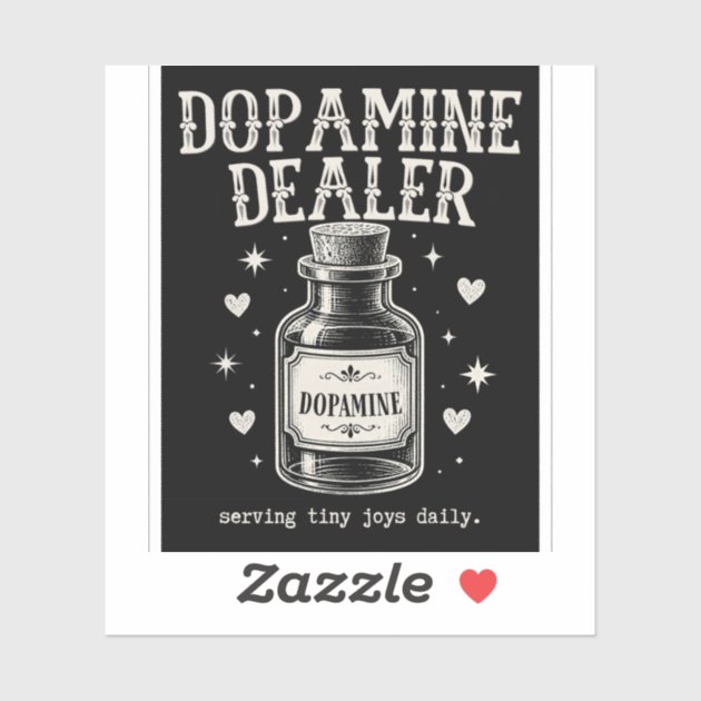 Dopamine Dealer — Oddly Wired ADHD Funny Black  Sticker — product photo