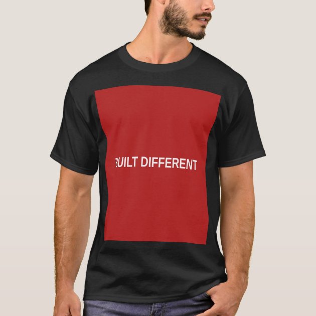 Built Different Red Box Logo Black T-Shirt — product photo