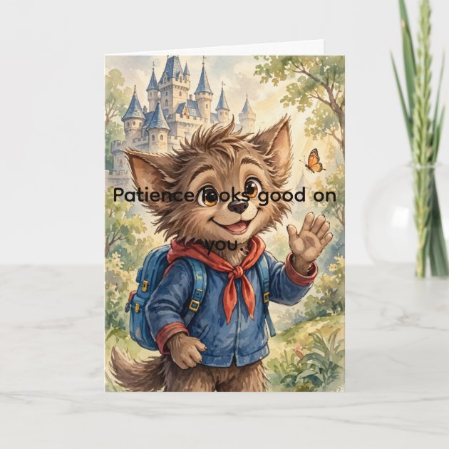 Wally the Werewolf Patience Card — MeekDuke Books — product photo