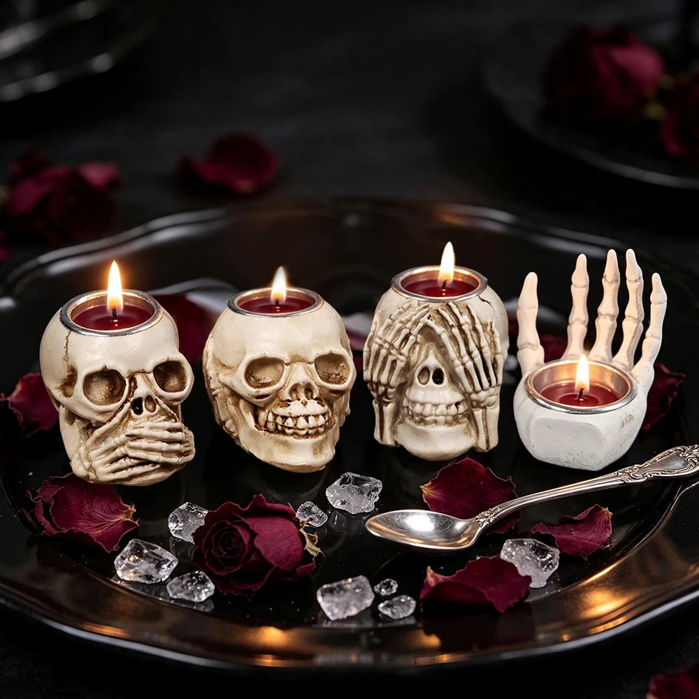 Skull Candlesticks (Set of 4)